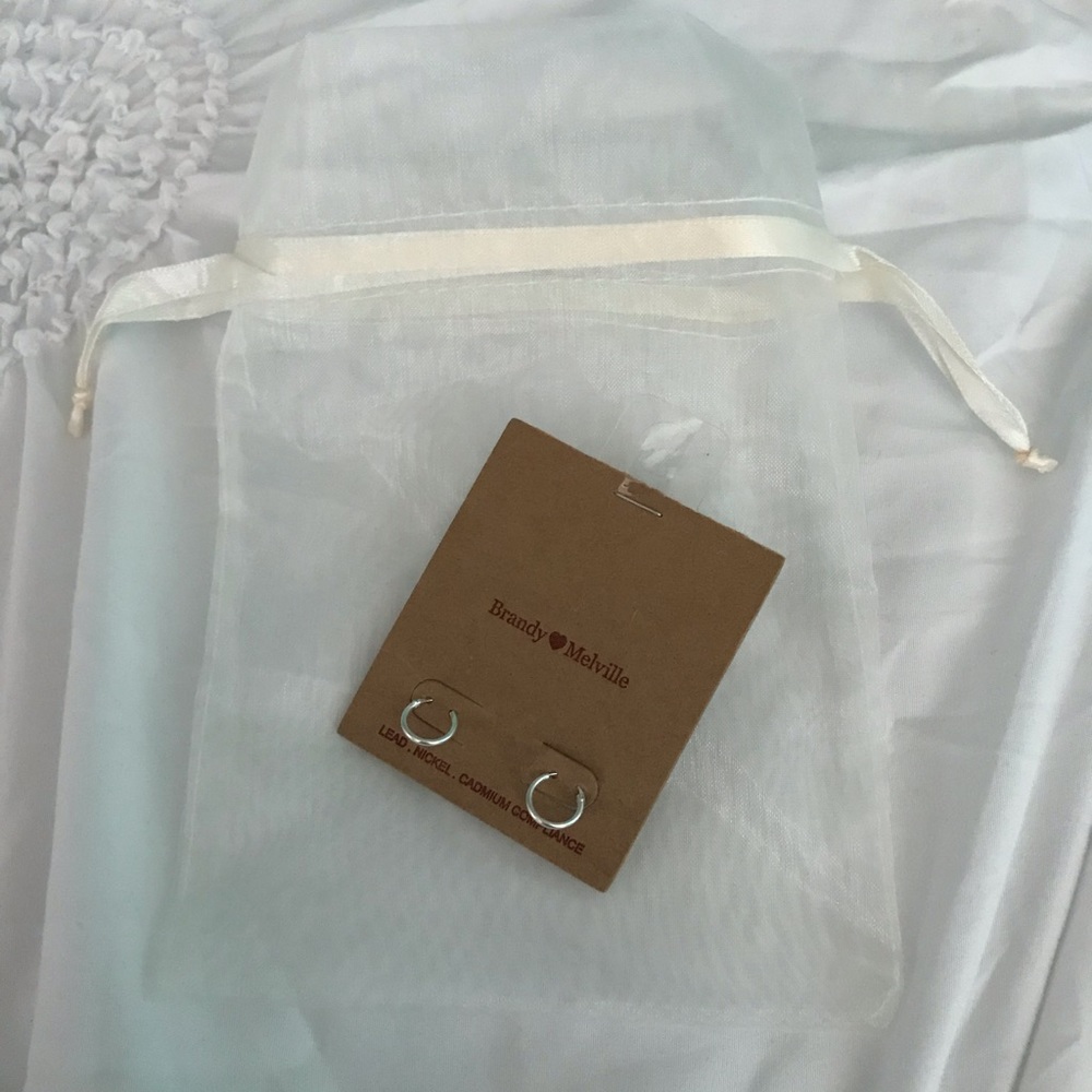 Brandy Melville Tiny silver hoops